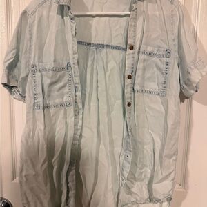 Jane and Delancey Light Blue Button-Up Blouse